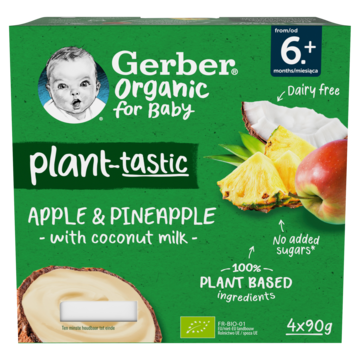 Gerber® Plant-tastic Plantaardig Toetje Appel Ananas 4 x 90g