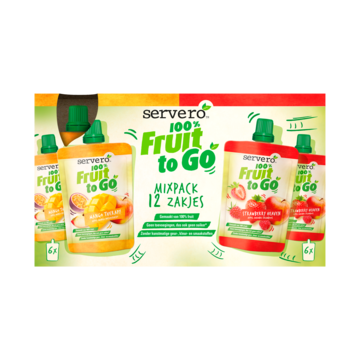 Servero 100% Fruit to Go Mango Therapy & Strawberry Heaven Mixpack 12 x 90g