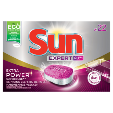 Sun Expert All-in 1 Vaatwastabletten Extra Power 22 tabletten