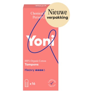 Yoni tampons heavy 100% biologisch katoen 16 stuks