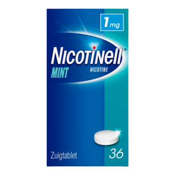 Nicotinell Zuigtablet Mint 1 mg 36 st, voor stoppen met roken