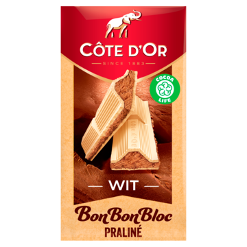 Côte d'Or BonBonBloc chocolade reep Praliné Wit 200g