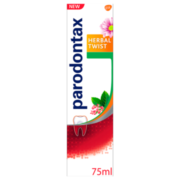 Jumbo Parodontax Herbal Twist dagelijkse tandpasta tegen bloedend tandvlees 75ml aanbieding