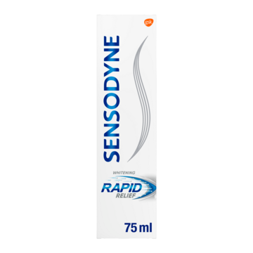 Jumbo Sensodyne Rapid Relief Whitening tandpasta voor gevoelige tanden 75ml aanbieding