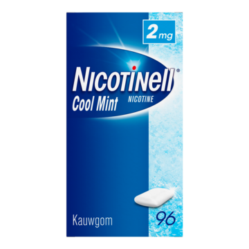 Nicotinell Kauwgom Cool Mint 2mg 96 st, voor stoppen met roken