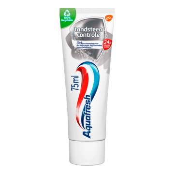 Aquafresh Tandsteen Controle Tandpasta voor gezonde tanden 75ml, recyclebare plastic tube en dop