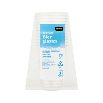 Jumbo Plastic Bier Glazen 12 Stuks