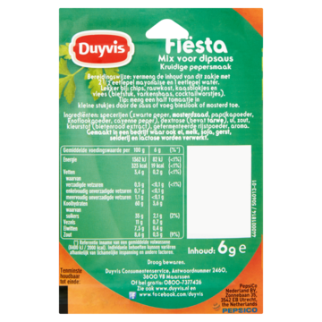 Duyvis Fiesta Peper Dip Saus Mix 6gr