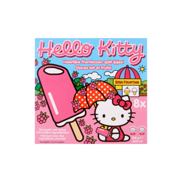 Hello Kitty Heerlijke Frambozen Split IJsjes 8 Stuks 440ml