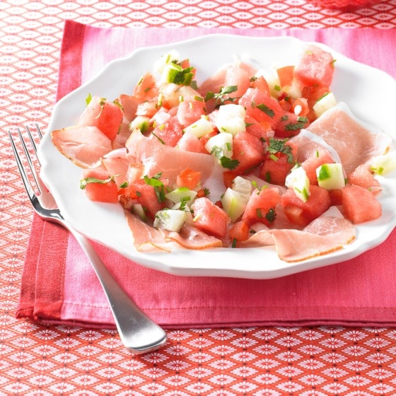 Pittige ham met watermeloensalsa