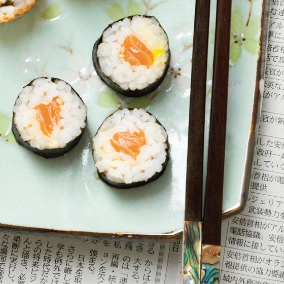 Pittige sushi met zalm