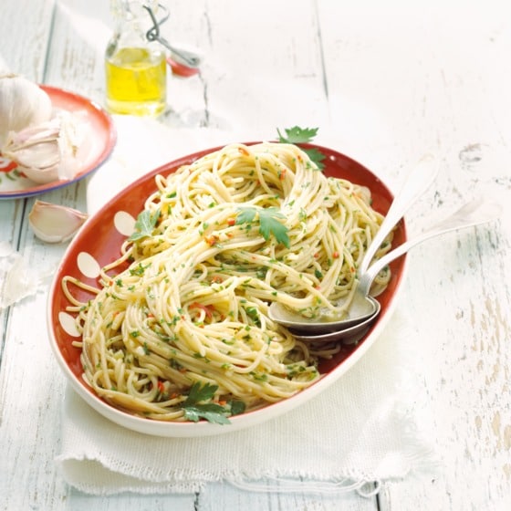 Traditionele spaghetti aglio e olio