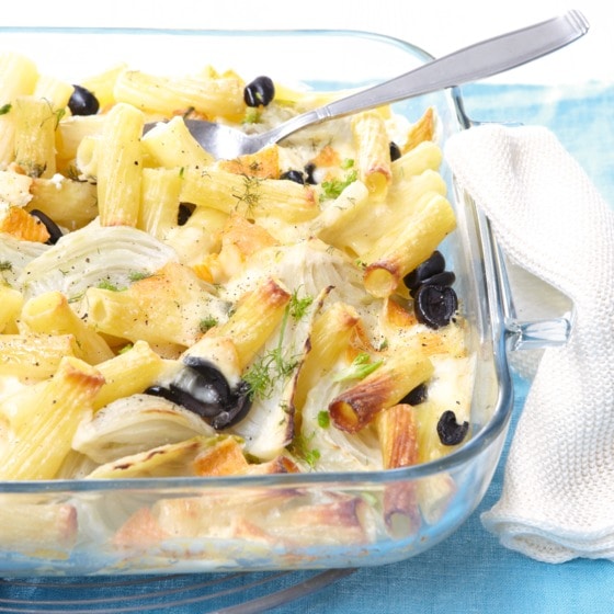 Mediterrane pastaschotel met Chaumes