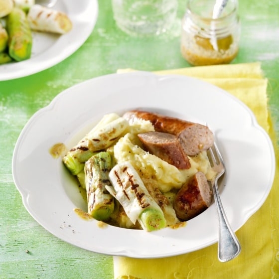 Afbeelding van Gegrilde prei met mosterdolie