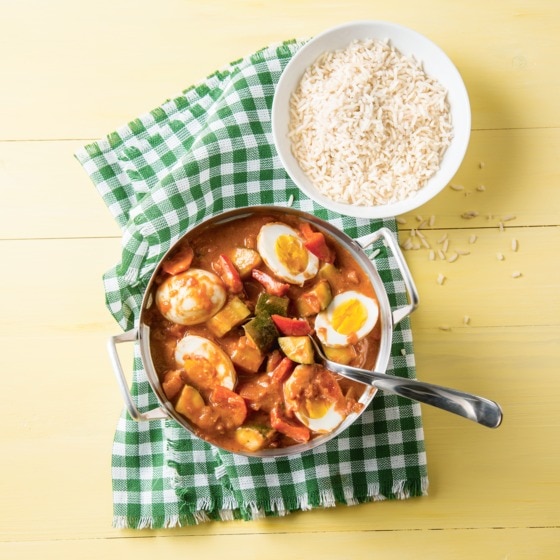 Thaise tomatencurry met ei
