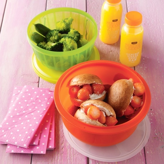 Romige aardbei-anijsbolletjes met groente