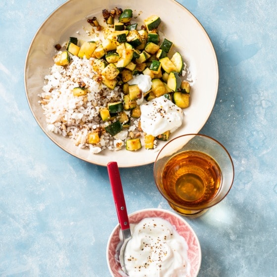 Griekse courgette met fetarijst