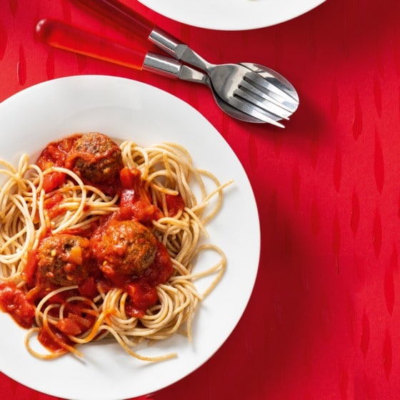 Spaghetti met rode saus en Jumbo Supermarkten