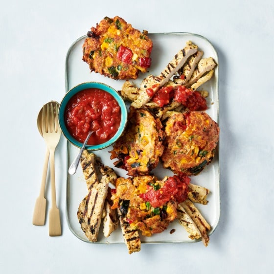 Filetsteak met groentekoekjes