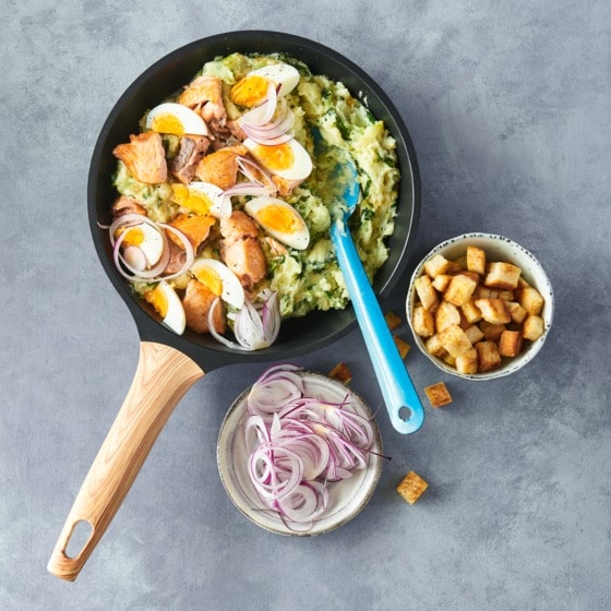 Caesarstamppot met zalm