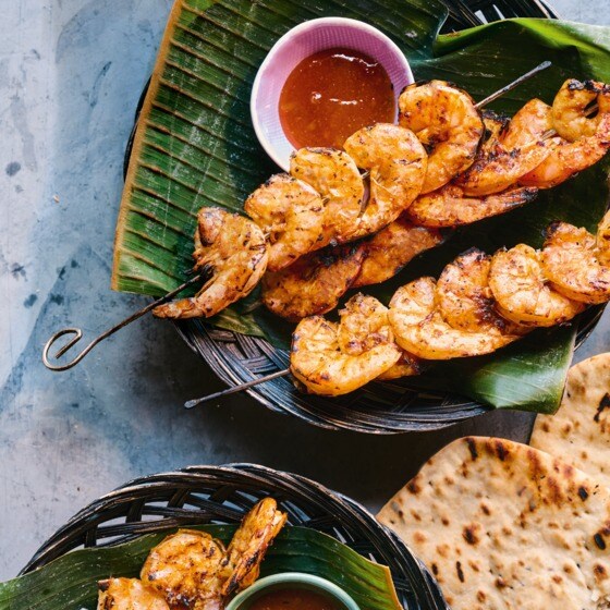 Gegrilde Indiase garnalen