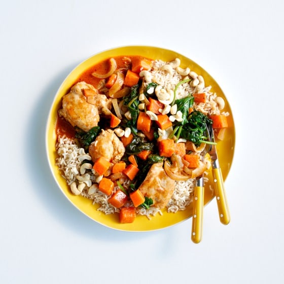 Massaman curry met kip en zoete aardappel