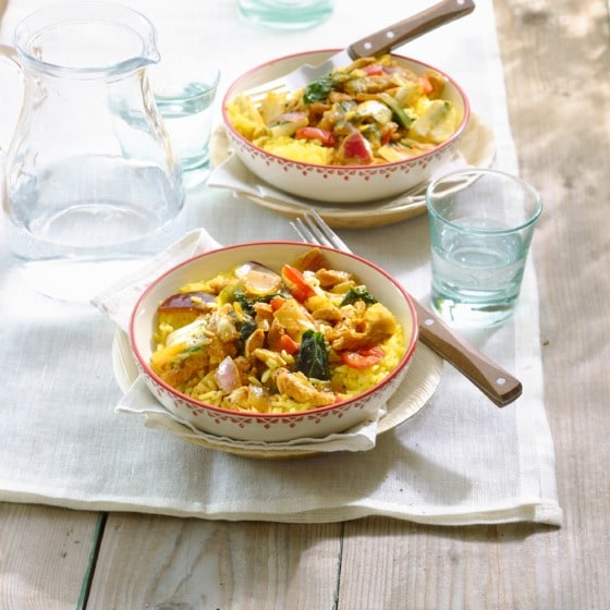 Snelle Thaise kalkoencurry